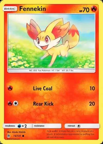 Fennekin 15/131 Forbidden Light Pokemon card