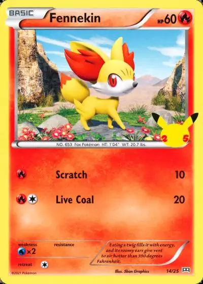 Fennekin 14/25 McDonald's Collection 2021 Pokemon card