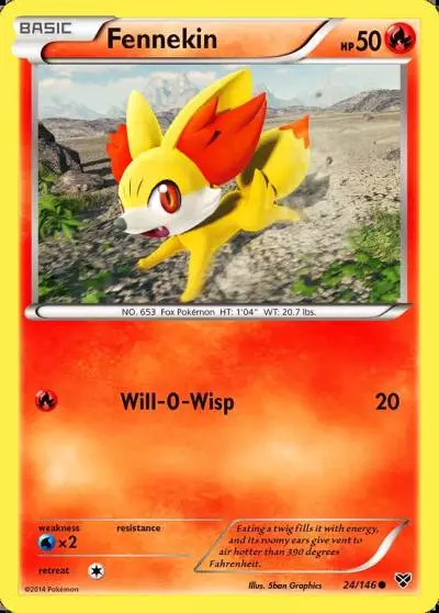 Fennekin 24/146 XY Pokemon card