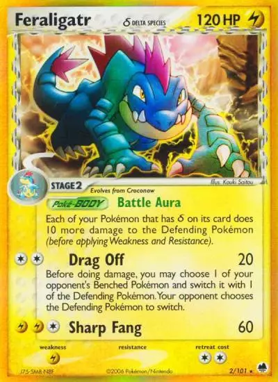 Feraligatr δ 2/101 Dragon Frontiers Pokemon card