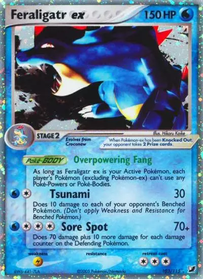 Feraligatr ex 103/115 Unseen Forces Pokemon card