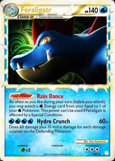 Feraligatr 108/123 HeartGold & SoulSilver Pokemon card