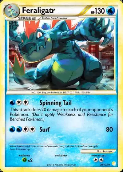 Feraligatr 20/123 HeartGold & SoulSilver Pokemon card