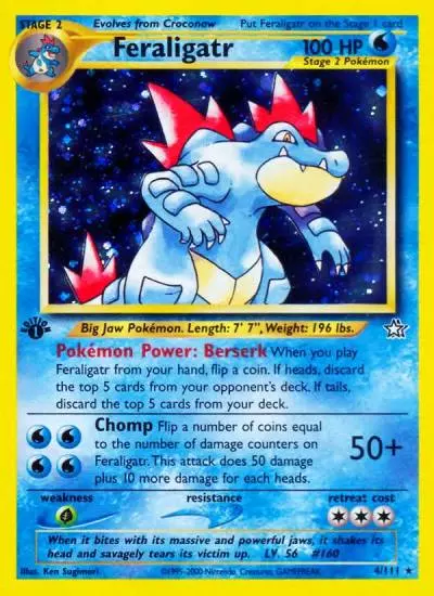 Feraligatr 4/111 Neo Genesis Pokemon card