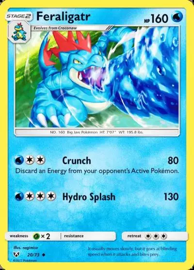 Feraligatr 20/73 Shining Legends Pokemon card