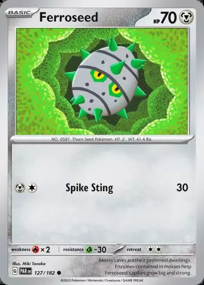 Ferroseed 127/182 Paradox Rift Pokemon card