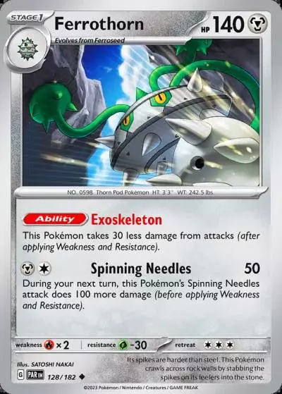 Ferrothorn 128/182 Paradox Rift Pokemon card