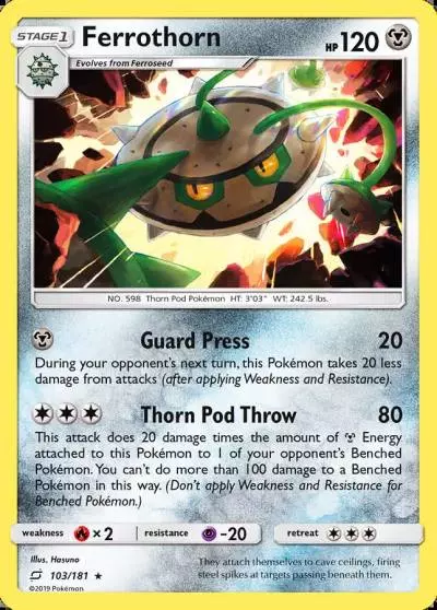 Ferrothorn 103/181 Team Up Pokemon card