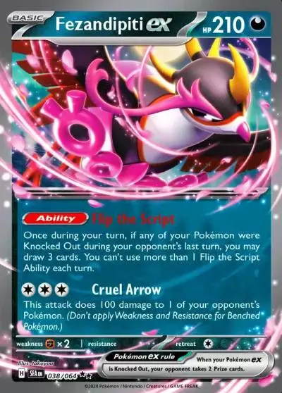 Fezandipiti ex 38/64 Shrouded Fable Pokemon card