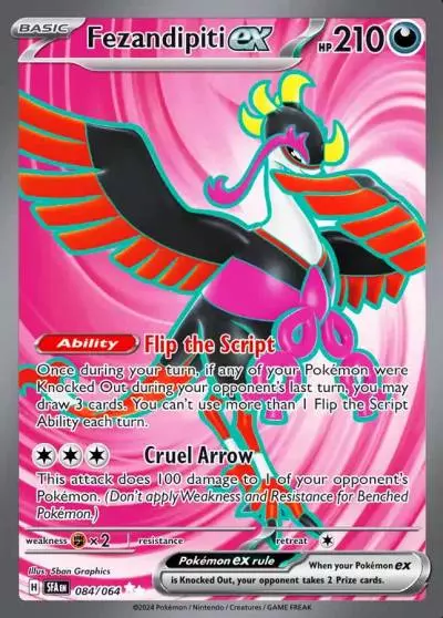 Fezandipiti ex 84/64 Shrouded Fable Pokemon card