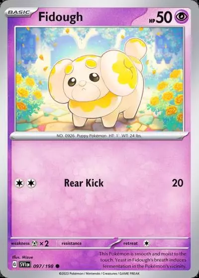 Fidough 97/198 Scarlet & Violet Pokemon card