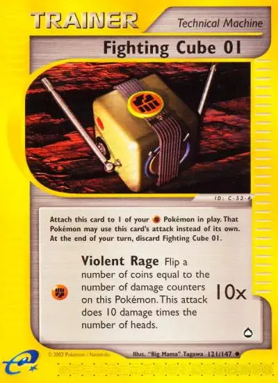 Fighting Cube 01 121/147 Aquapolis Pokemon card