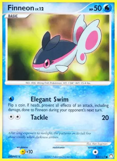 Finneon 83/123 Mysterious Treasures Pokemon card