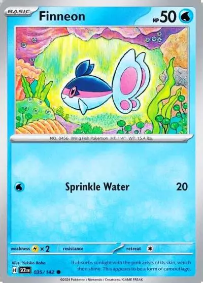 Finneon 35/142 Stellar Crown Pokemon card