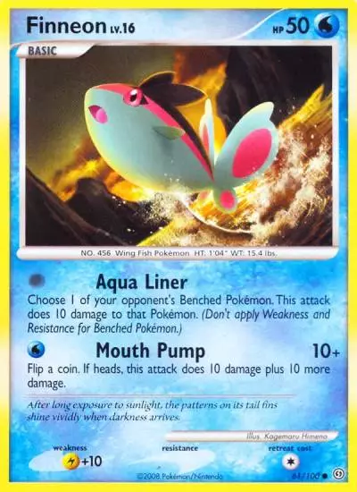 Finneon 61/100 Stormfront Pokemon card