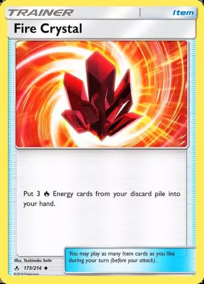 Fire Crystal 173/214 Unbroken Bonds Pokemon card