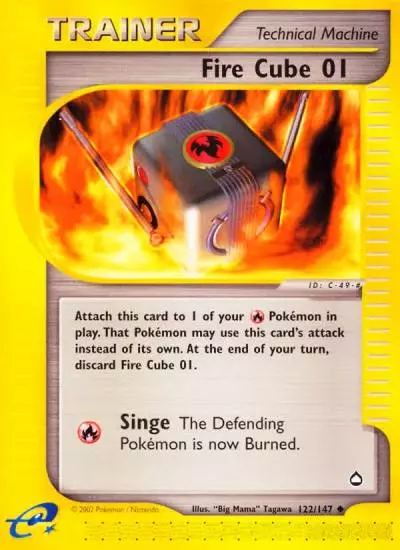 Fire Cube 01 122/147 Aquapolis Pokemon card