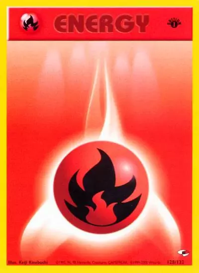 Fire Energy 128/132 Gym Heroes Pokemon card