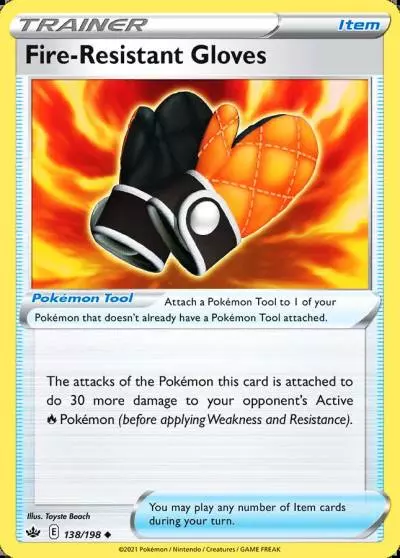 Fire-Resistant Gloves 138/198 Chilling Reign Pokemon card