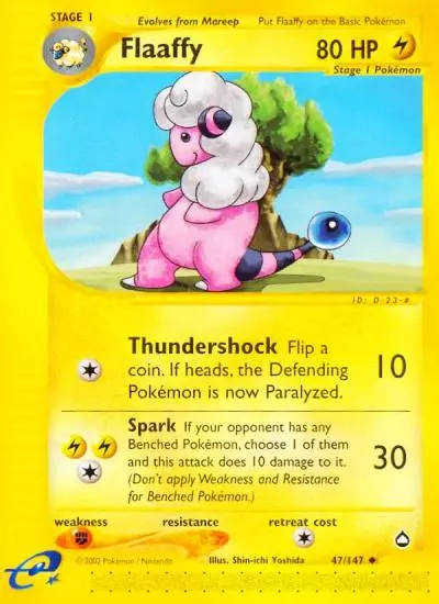 Flaaffy 47/147 Aquapolis Pokemon card