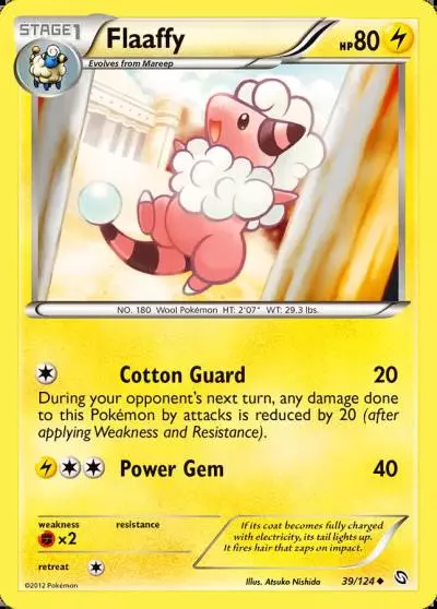 Flaaffy 39/124 Dragons Exalted Pokemon card