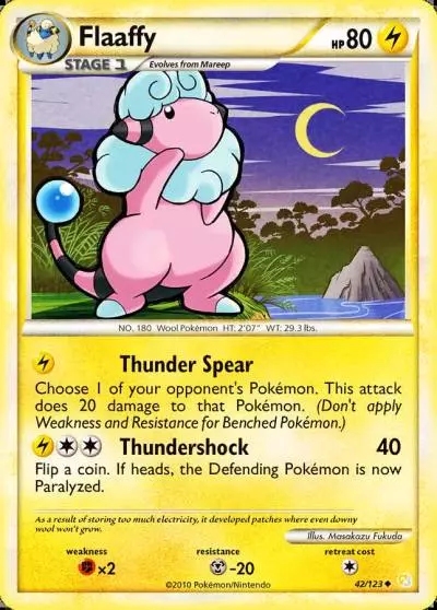 Flaaffy 42/123 HeartGold & SoulSilver Pokemon card