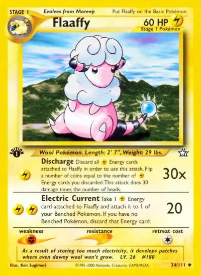 Flaaffy 34/111 Neo Genesis Pokemon card