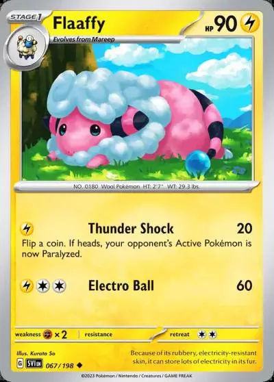 Flaaffy 67/198 Scarlet & Violet Pokemon card