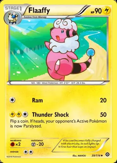 Flaaffy 39/114 Steam Siege Pokemon card
