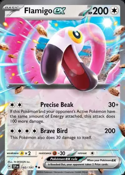 Flamigo ex 160/191 Surging Sparks Pokemon card