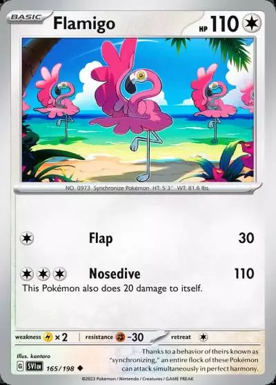 Flamigo 165/198 Scarlet & Violet Pokemon card