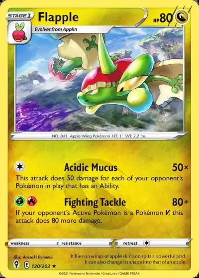 Flapple 120/203 Evolving Skies Pokemon card