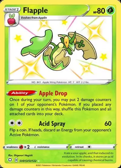 Flapple SV013/122 Shining Fates Shiny Vault Pokemon card