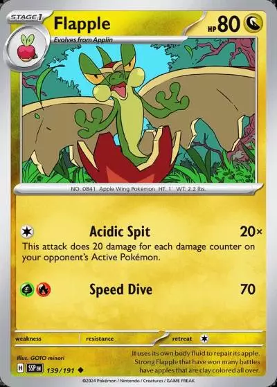 Flapple 139/191 Surging Sparks Pokemon card