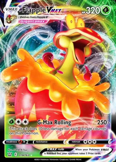 Flapple VMAX 19/163 Battle Styles Pokemon card