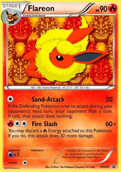 Flareon BW88/101 BW Black Star Promos Pokemon card