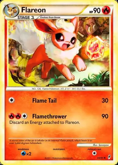Flareon 44/95 Call of Legends Pokemon card