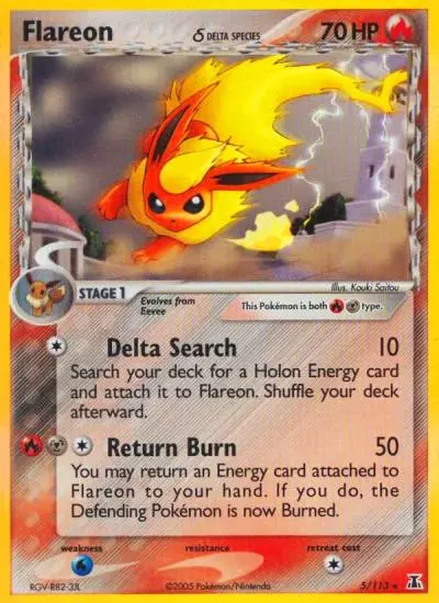Flareon δ 5/113 Delta Species Pokemon card