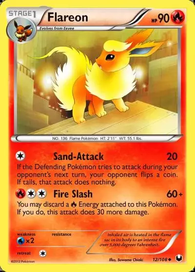 Flareon 12/108 Dark Explorers Pokemon card