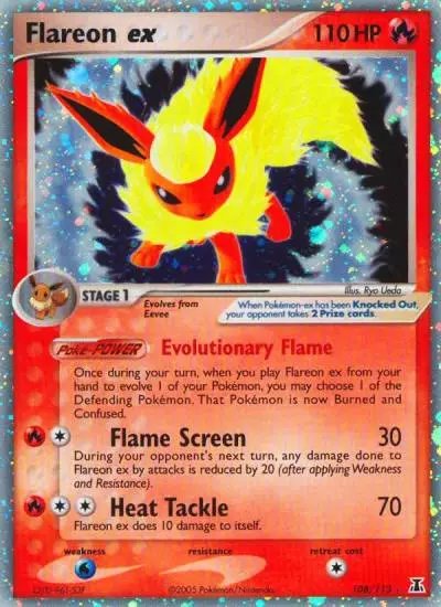 Flareon ex 108/113 Delta Species Pokemon card