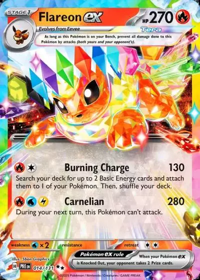 Flareon ex 14/131 Prismatic Evolutions Pokemon card
