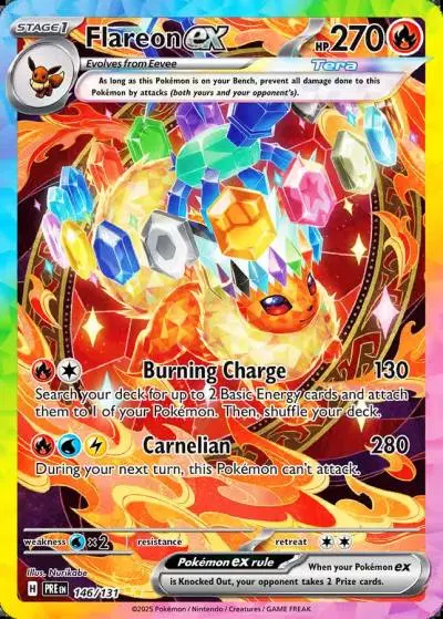 Flareon ex 146/131 Prismatic Evolutions Pokemon card