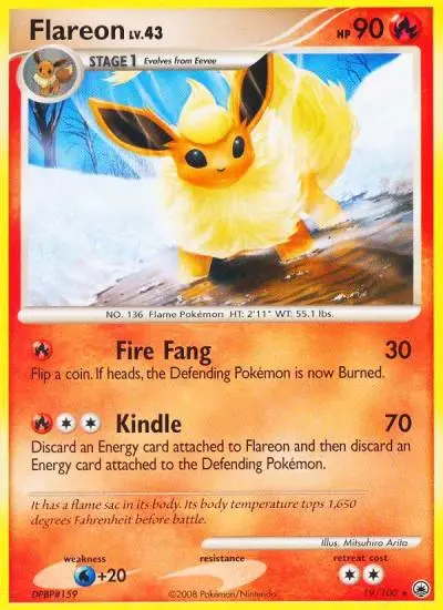 Flareon 19/100 Majestic Dawn Pokemon card