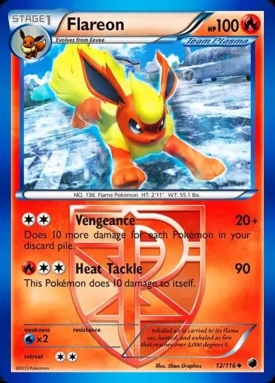 Flareon 12/116 Plasma Freeze Pokemon card