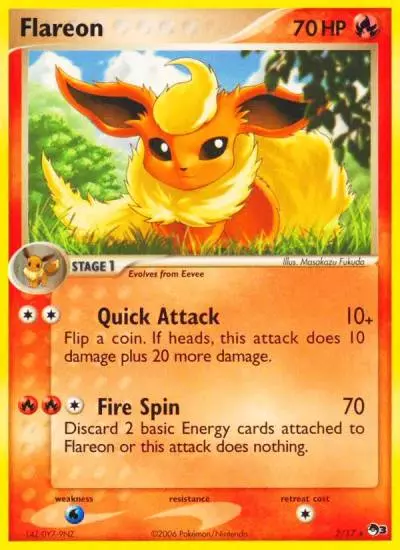 Flareon 2/17 POP Series 3 Pokemon card