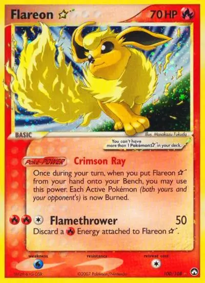Flareon ★ 100/108 Power Keepers Pokemon card