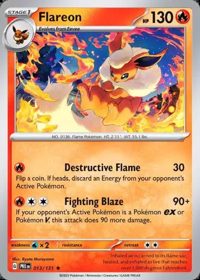 Flareon 13/131 Prismatic Evolutions Pokemon card