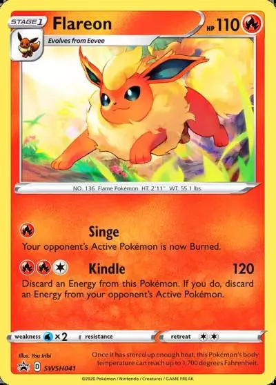 Flareon SWSH041/307 SWSH Black Star Promos Pokemon card