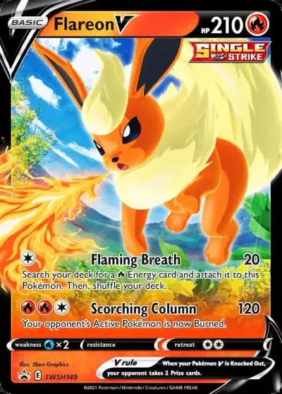 Flareon V SWSH149/307 SWSH Black Star Promos Pokemon card