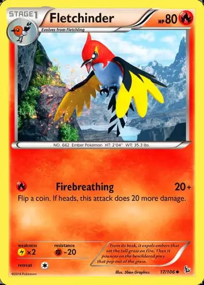 Fletchinder 17/106 Flashfire Pokemon card